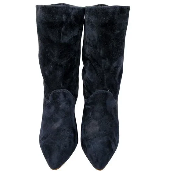 Vince Camuto Bristol Foxy Black Suede Pull-On Ankle Booties Women Size 7 US - Picture 2 of 9